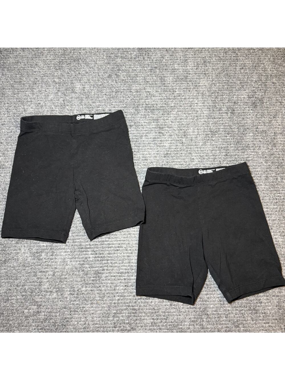 Wonder Nation Girls Black Biker Shorts Size 7/8 Lot of 2 Stretch